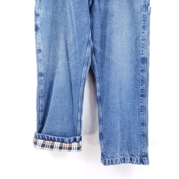 Polar King Flannel Lined Mens Jeans Size 40x30 Light Wash Straight Leg - Picture 7 of 10